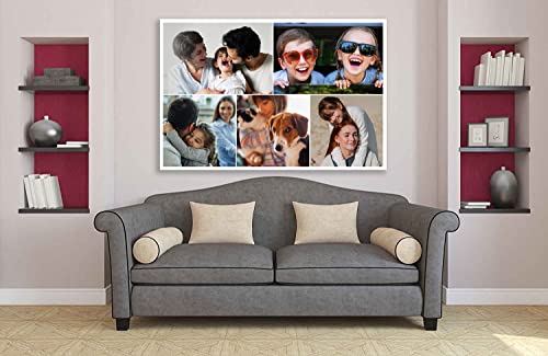 oops ORIGINALOOPS.COM, Lienzo collage personalizado con tus fotos. De 2 a 13 fotos, varios tamaños. Regalo personalizado. (40x40, 12+1 fotos - Cuadrado)